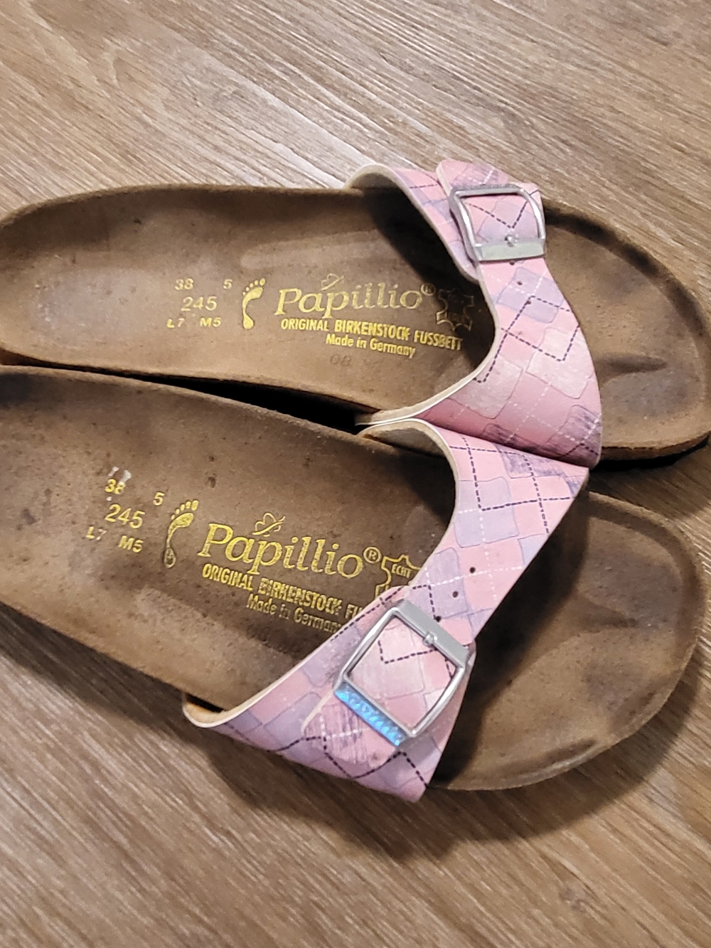 Papillio by Birkenstock Madrid Pink Argyle Sandals EU 38